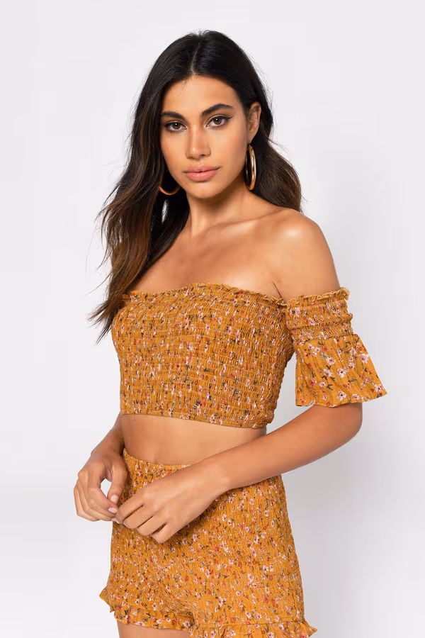 Double Time Crop Top - Marigold