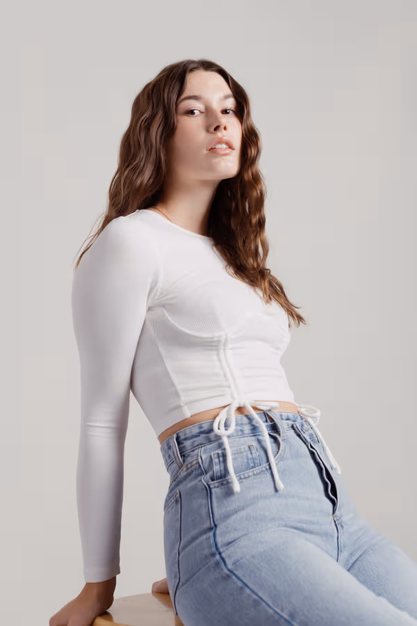 Emelia Crop Top - White