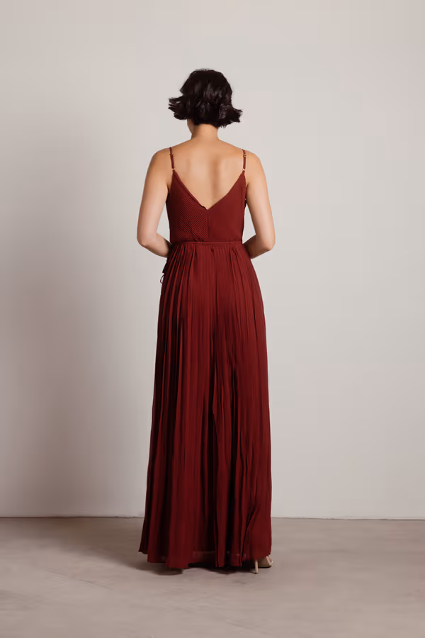 Love Galore Pleated Slit Maxi Dress - Emerald