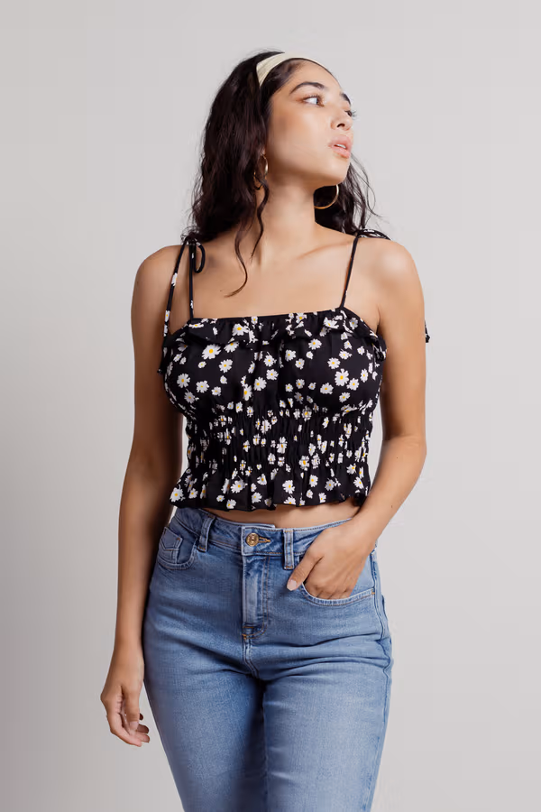 Paloma Crop Top - Black Multi