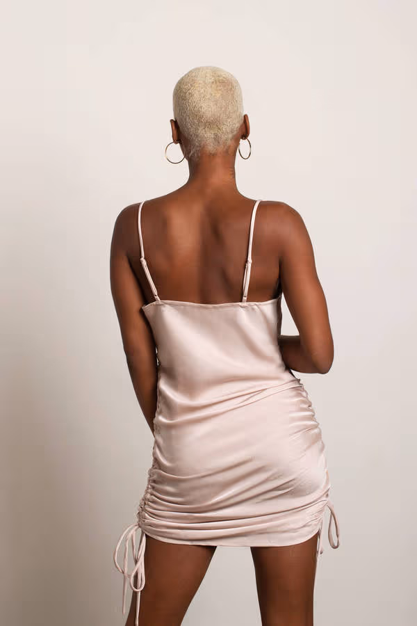 All In Time Satin Cowl Neck Mini Dress - Hunter Green