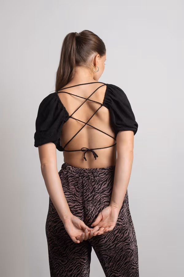 Jacky Crop Top - Black