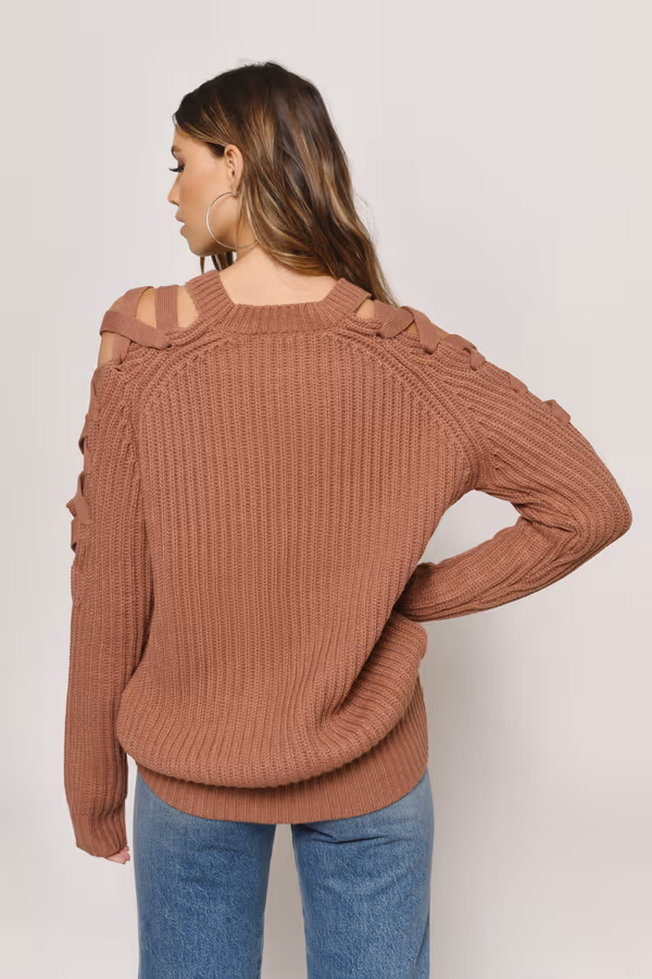 Vana Cold Shoulder Sweater - Blush