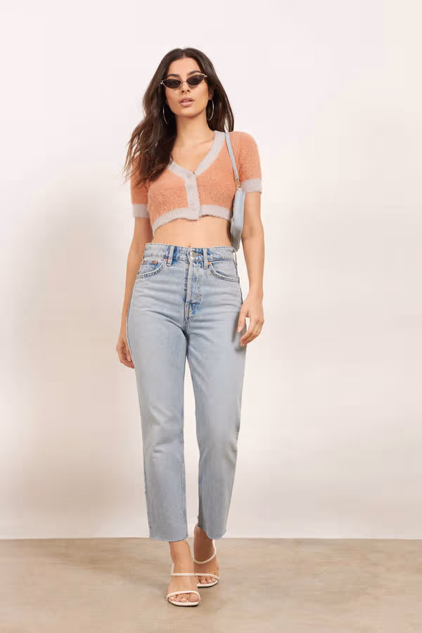 Create Some Fuzz Crop Top - Light Orange