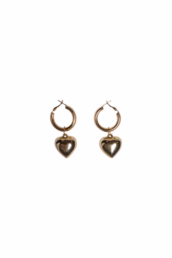 Te Amo Heart Charm Earrings - Gold
