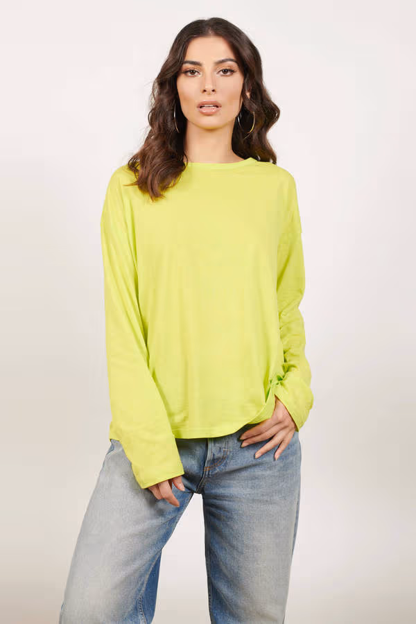 The Basic Long Sleeve Top - Neon Lime