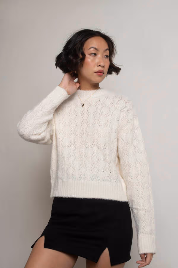 Casandra Fuzzy Sweater - Ivory