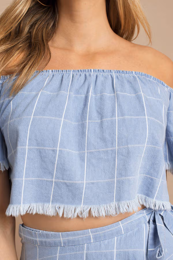 Show Me Your Mumu Millie Crop Top - Blue Multi