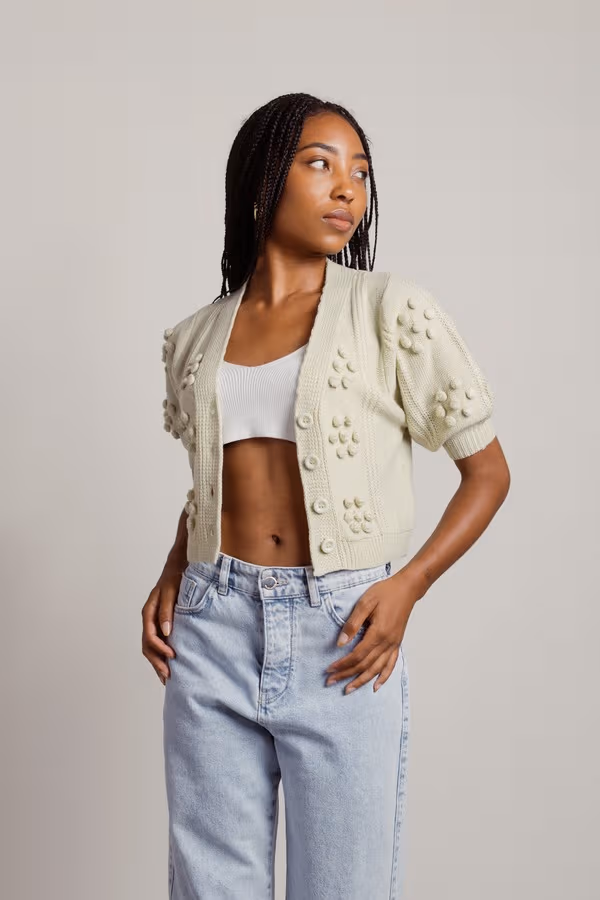 Hayden Embroidered Cardigan - Sage