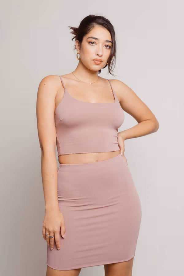 Take Pride Cami Crop Top and Mini Skirt Set - Off White