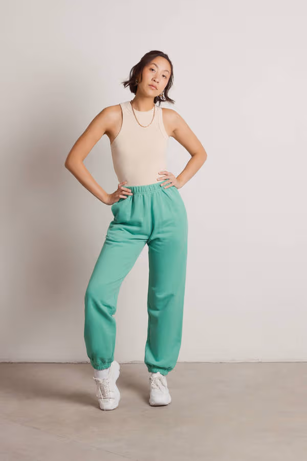 Homebody Stretchy Sweatpants - Green