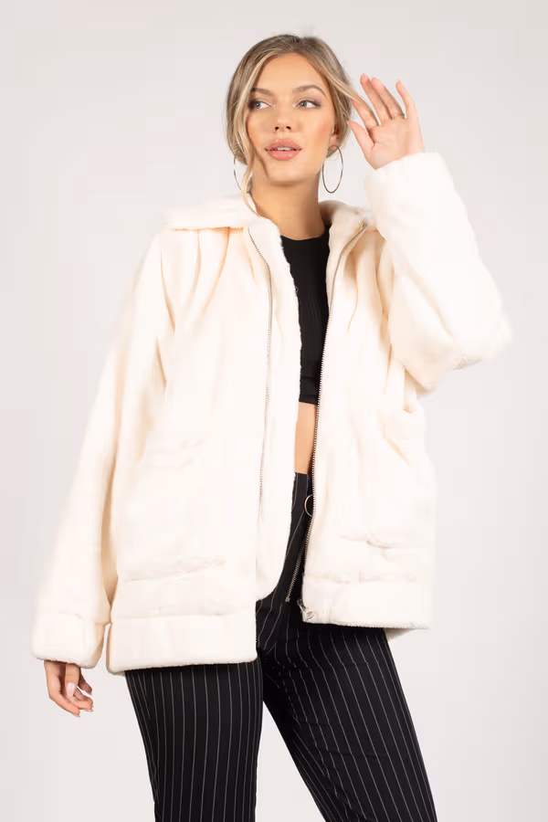 Foxy Faux Fur Jacket - Ivory