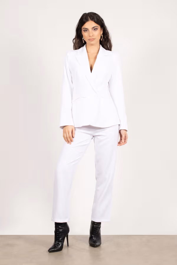 Work With It Straight Leg Pants - White