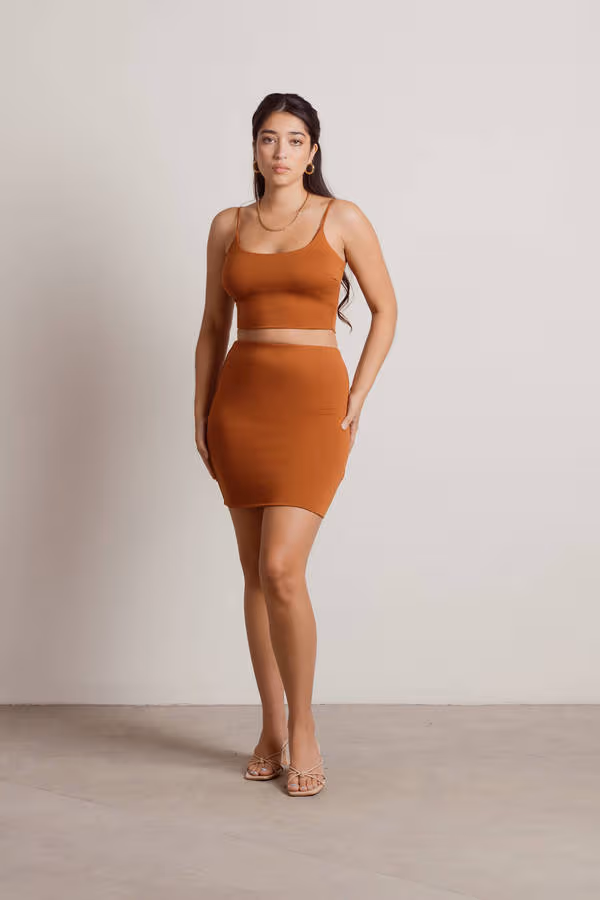 Take Pride Cami Crop Top and Mini Skirt Set - Off White