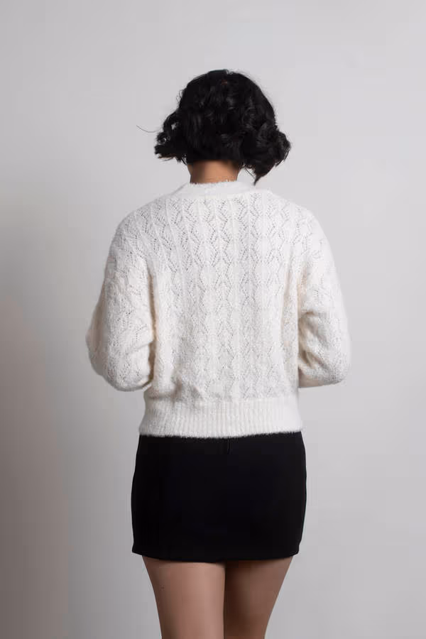 Casandra Fuzzy Sweater - Ivory