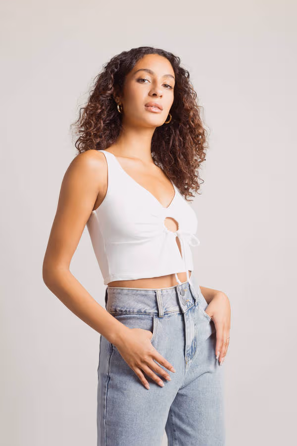 Tell Me It All Crop Top - Ivory