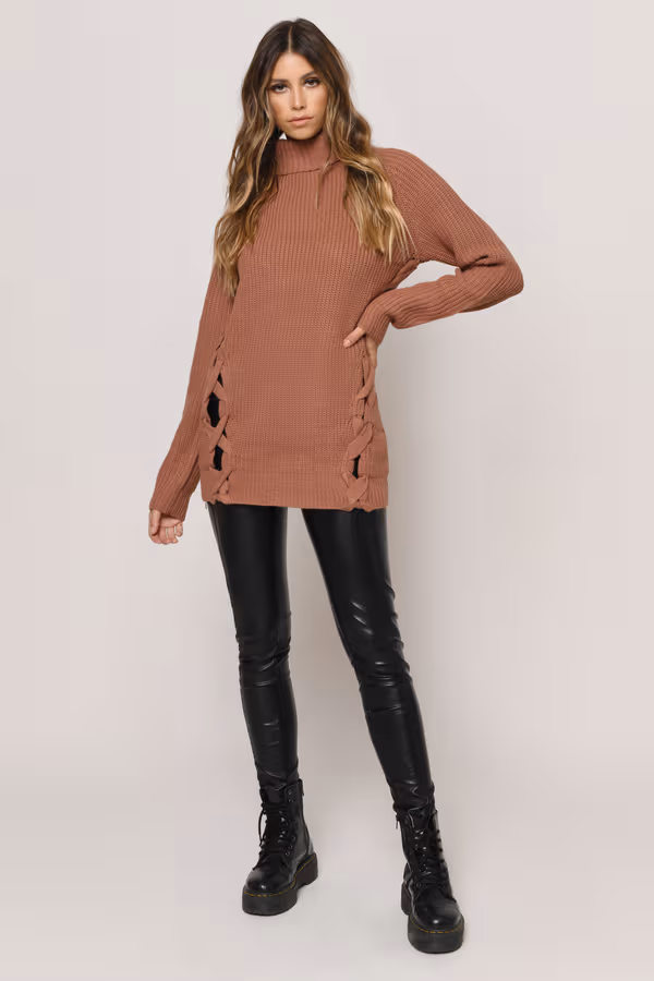 Need You Lace Up Mini Dress - Cream