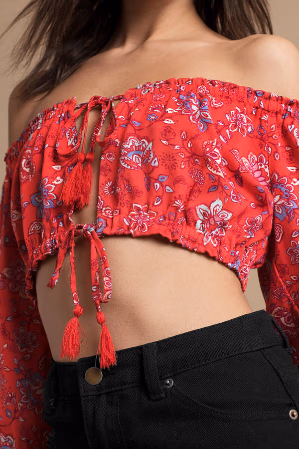 Minkpink Lucia Crop Top - Red Multi