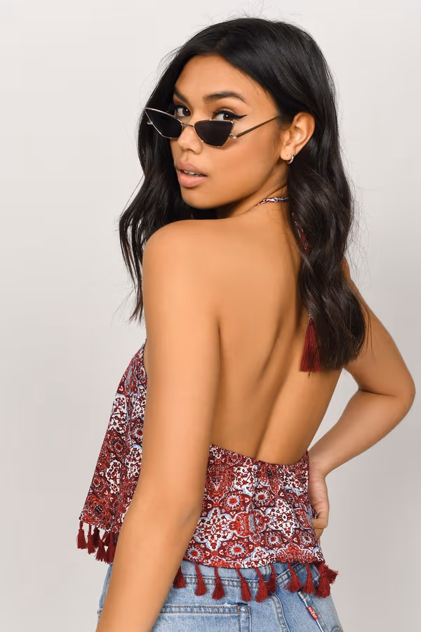 Ruby Crop Top - Red Multi