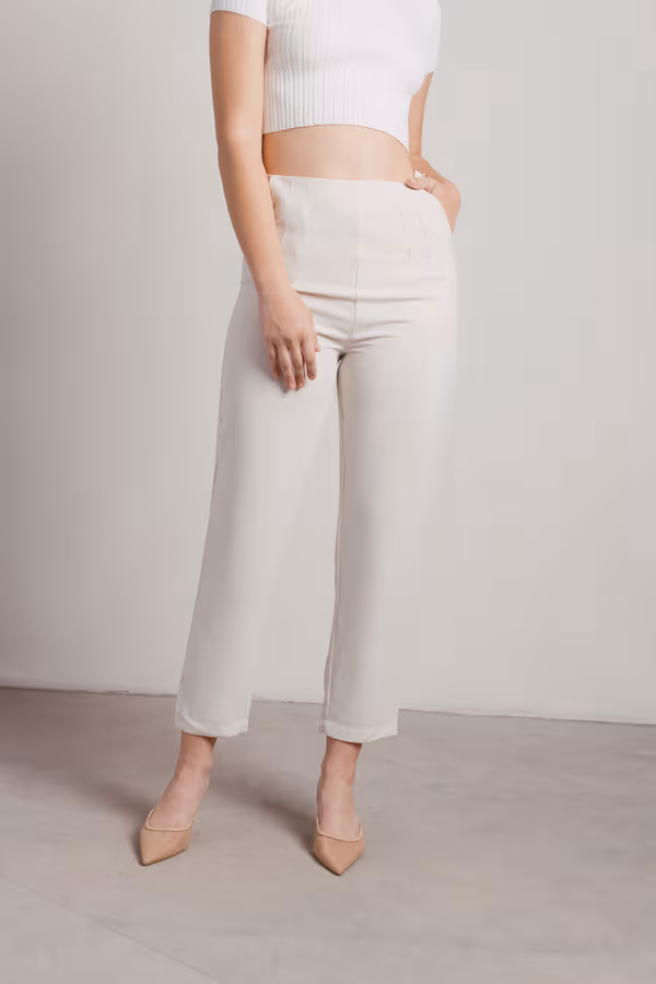 Chill and Chic Straight Leg Pants - Ivory