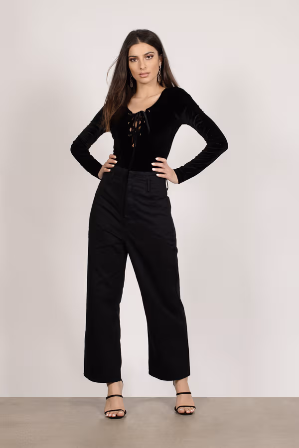 Lisbeth Lace Up Bodysuit - Black