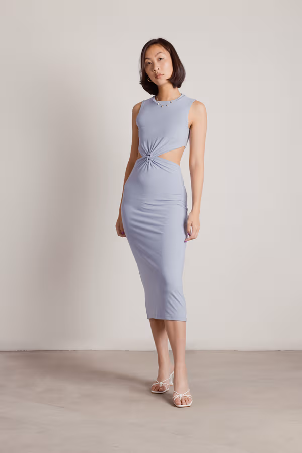 Call Me Up Cutout Bodycon Midi Dress - Coral