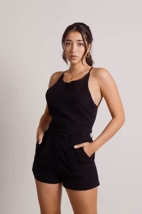 Dylan Open Back Top and Short Set - Black