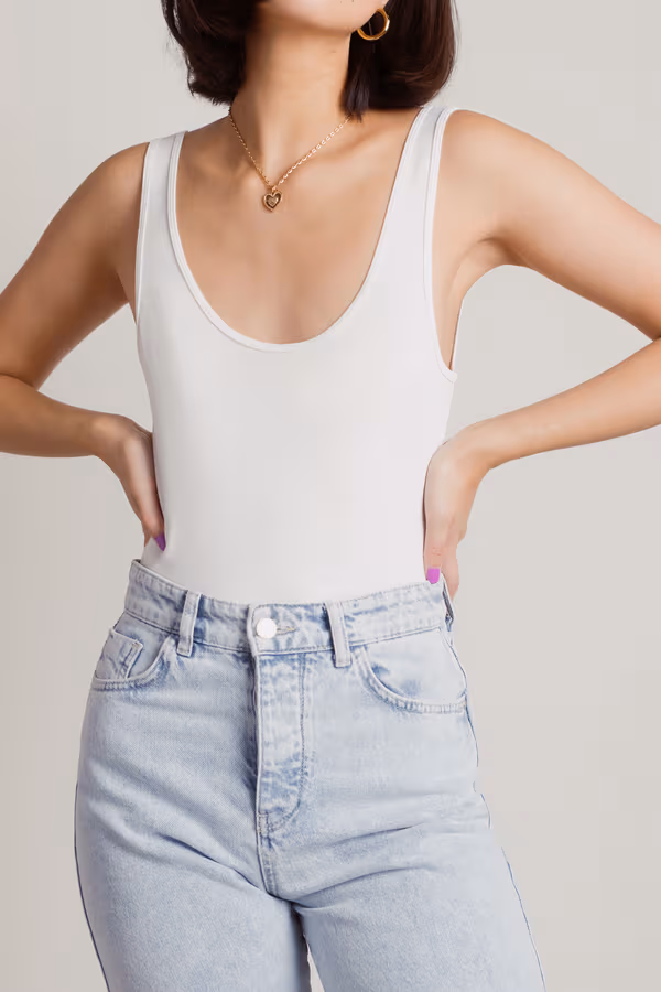 Simple Things Tank Bodysuit - Ivory