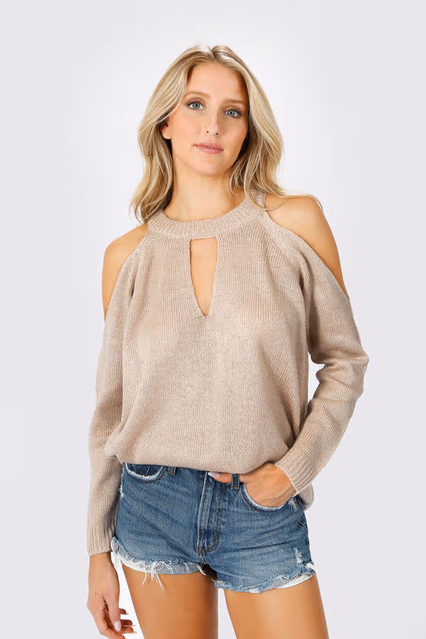 Alia Cold Shoulder Sweater - Black