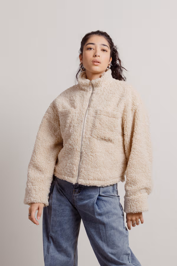 Fuzzy Wuzzy Sherpa Jacket - Cream