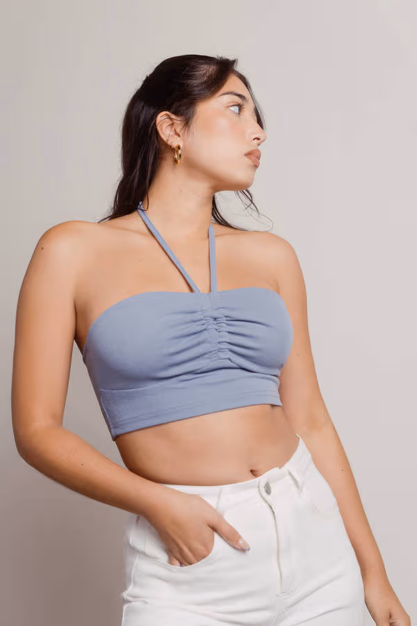 About Last Night Crop Top - Blue