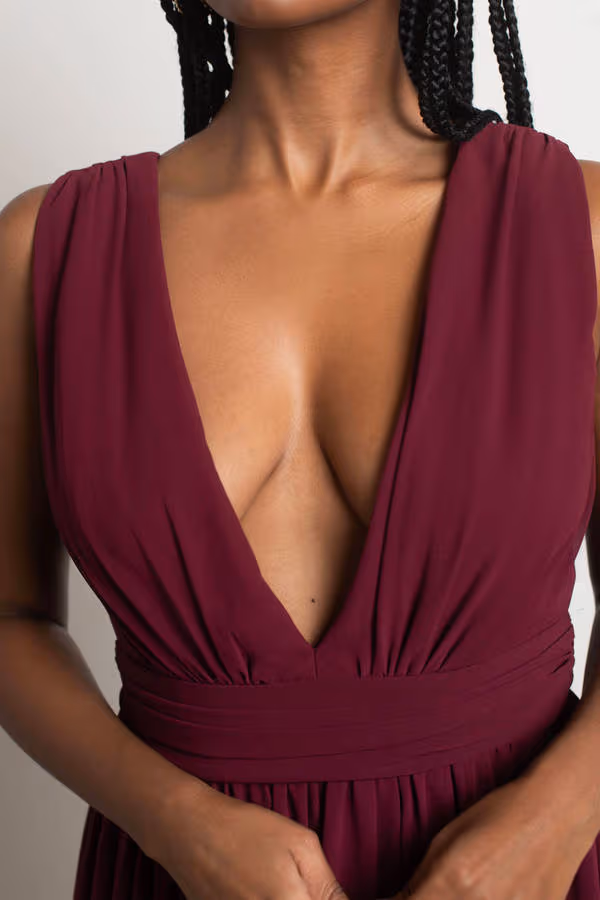 Everlasting Moment Plunging High Slit Maxi Dress - Emerald