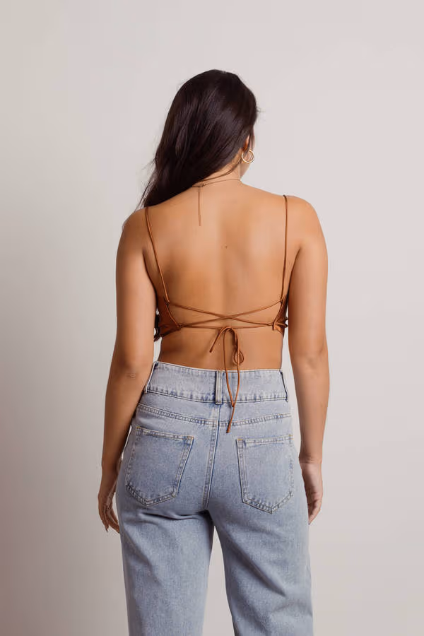 Seen Enough Crop Top - Mocha Grey