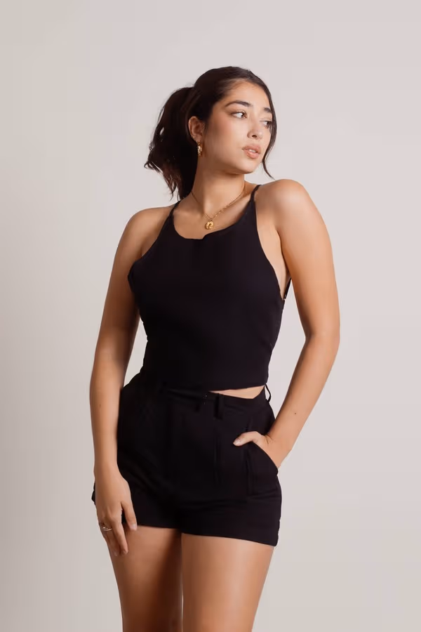 Dylan Open Back Top and Short Set - Black
