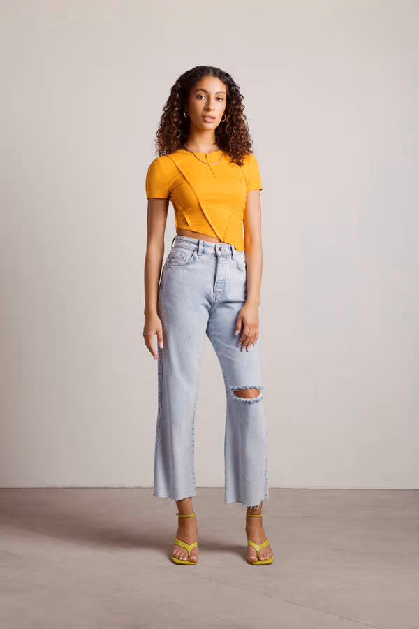 Only One Here Seam Lines Tee - White