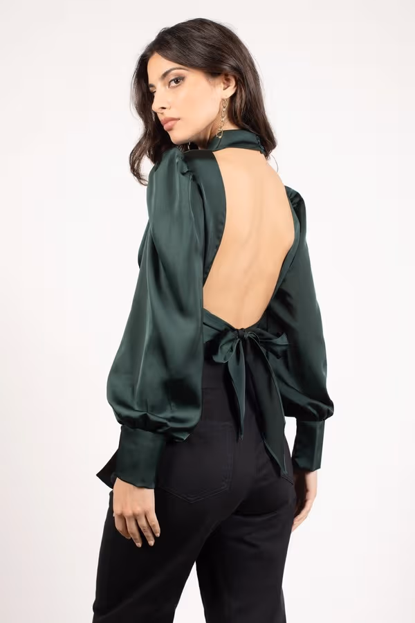 Xoana Backless Blouse - Emerald