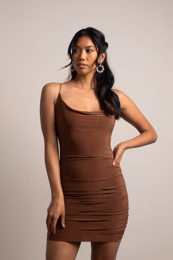 Vaea Cross Back Bodycon Mini Dress - Dusty Blue