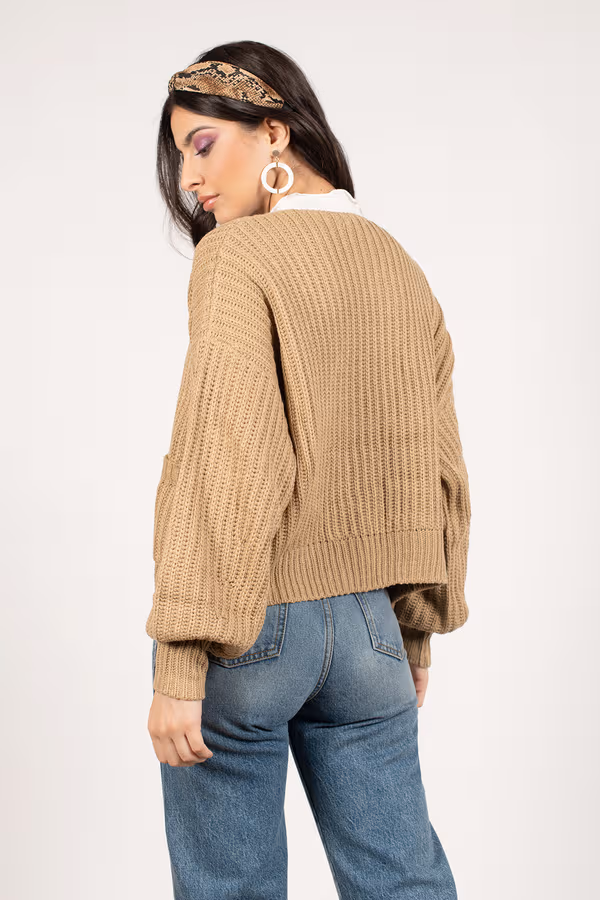 Elijah Sweater Cardigan - Tan