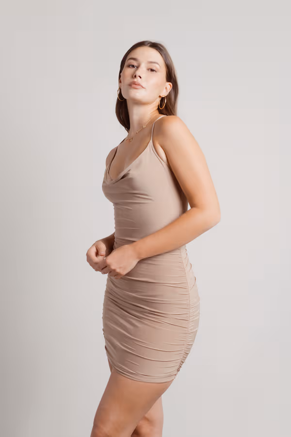 Vaea Cross Back Bodycon Mini Dress - Dusty Blue