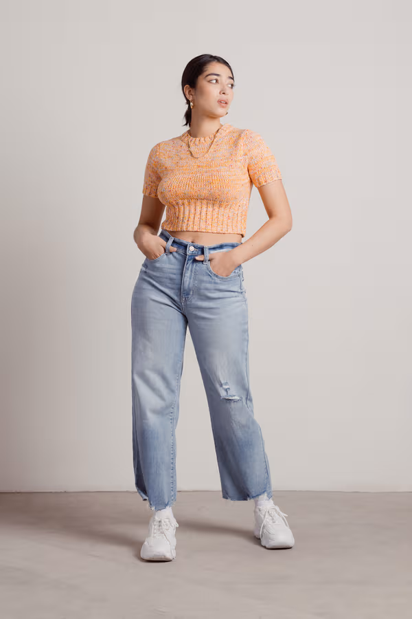 Emotional Oranges Crop Top - Orange Multi