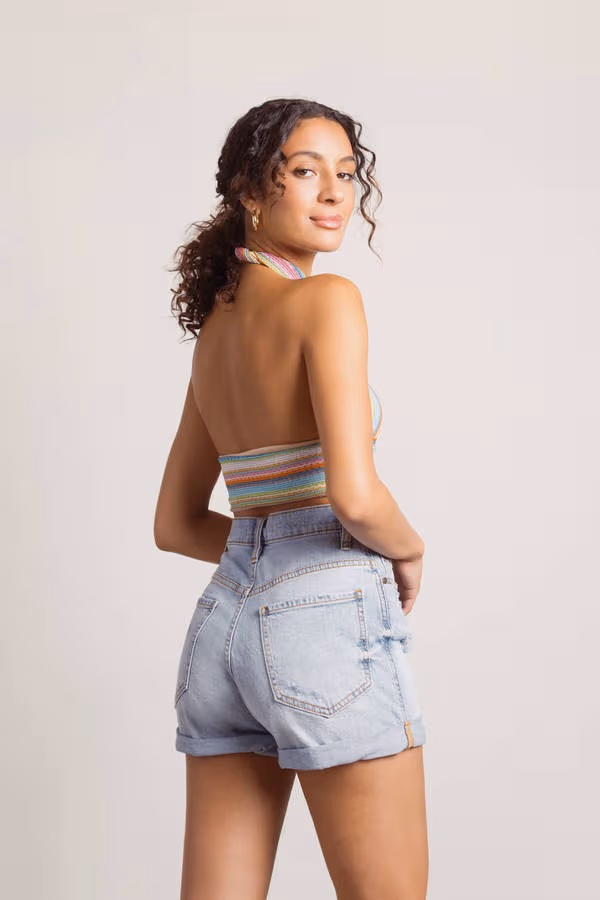 Tropical Weather Crop Top - Pastel Multi