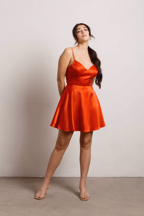 Loraine Open Back Skater Mini Dress - Black