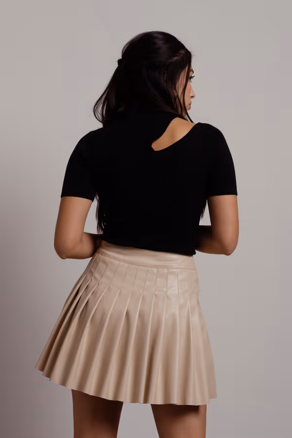 School Girl Tennis Mini Skirt - Brown