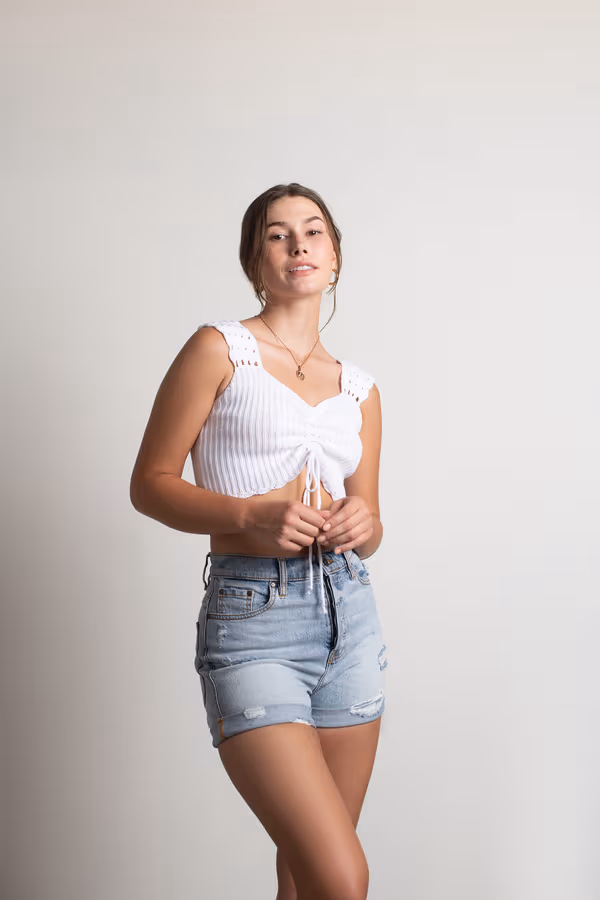 On The Hour Crop Top - Ivory