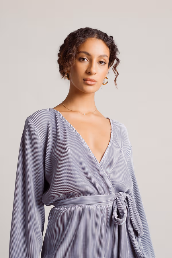 Vasha Waist Tie Romper - Blue