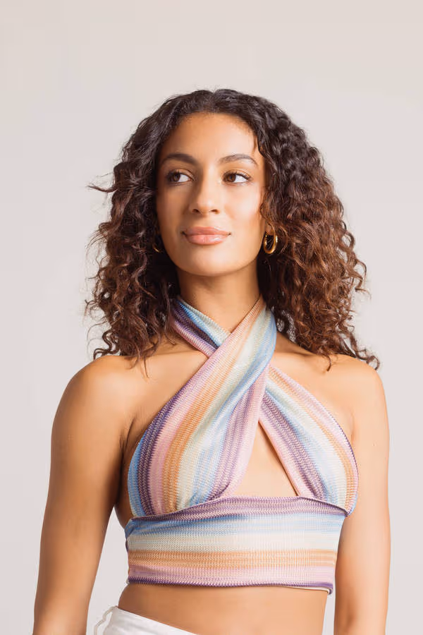 Tropical Weather Crop Top - Pastel Multi