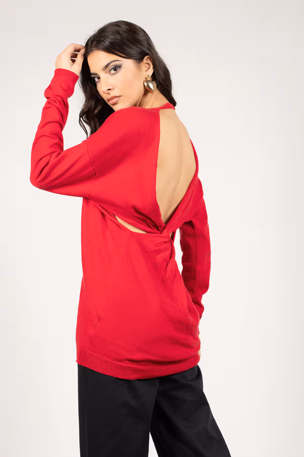 Twist It Open Back Mini Dress - Ivory