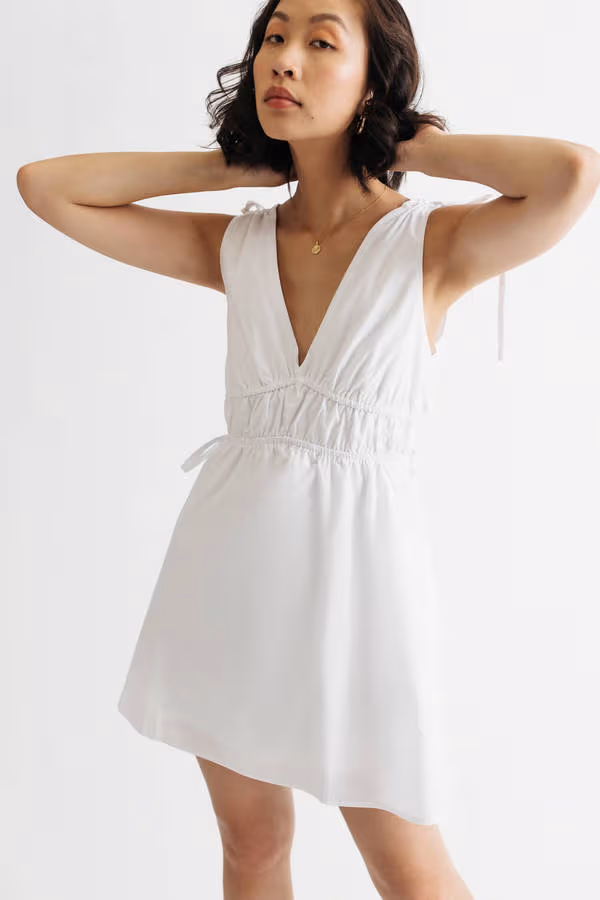 Jessie Lavender Poplin Side Cutout Skater Dress