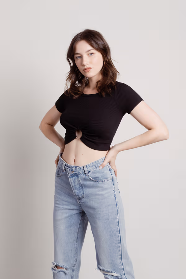 Born And Raised Crop Top - Black