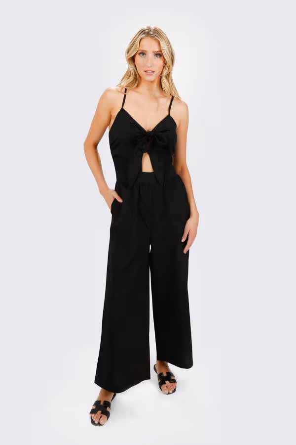 Alenna Keyhole Jumpsuit - Black